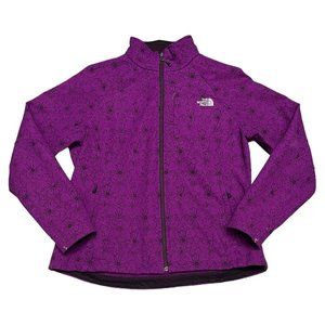 The North Face Purple Floral Soft Shell Designer Outdoor Jacket Womens XL
